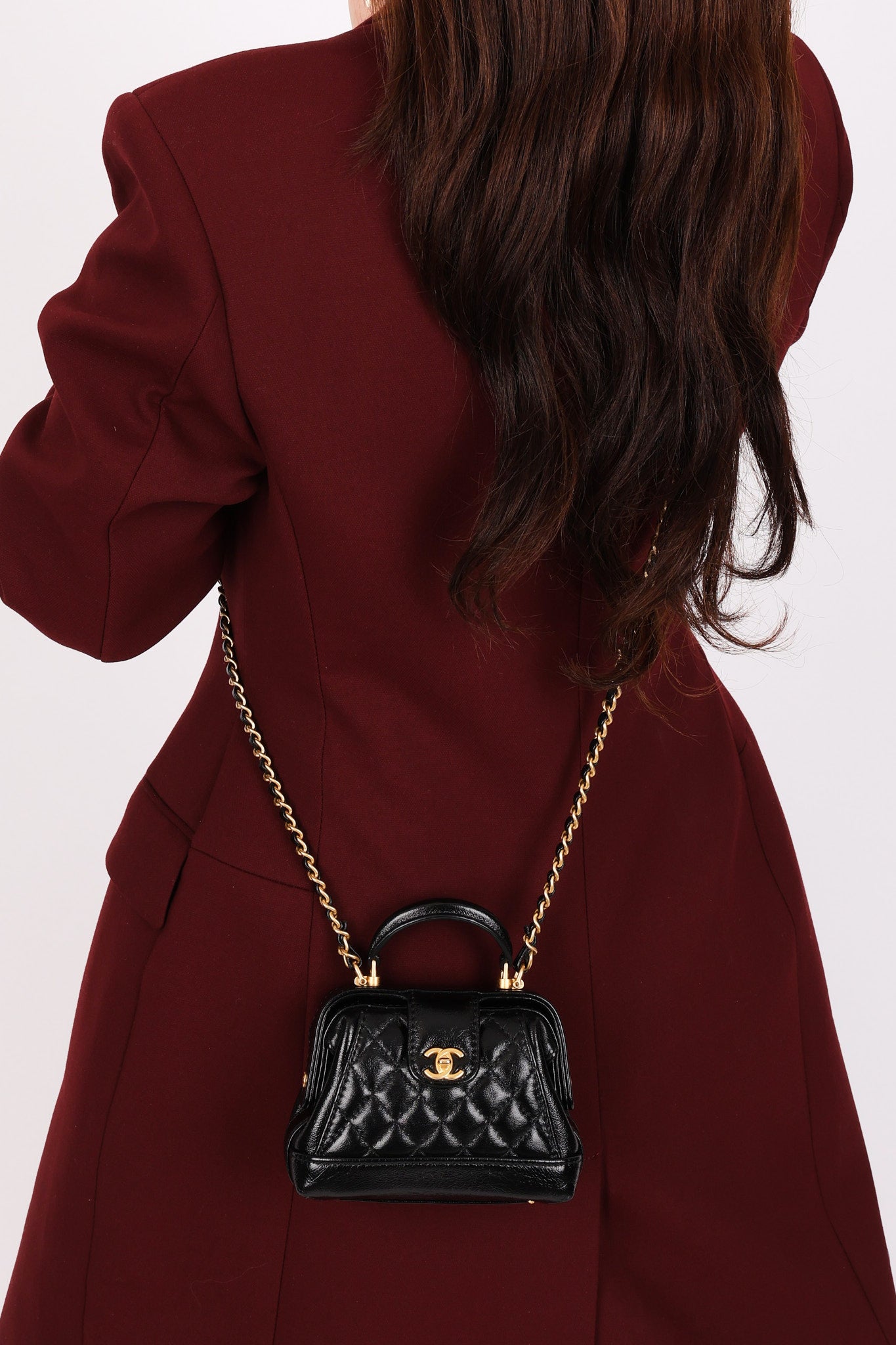 Chanel Mini Cocodoc Top Handle Bag Black Calfskin AGHW