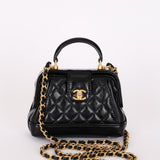 Chanel Mini Cocodoc Top Handle Bag Black Calfskin AGHW