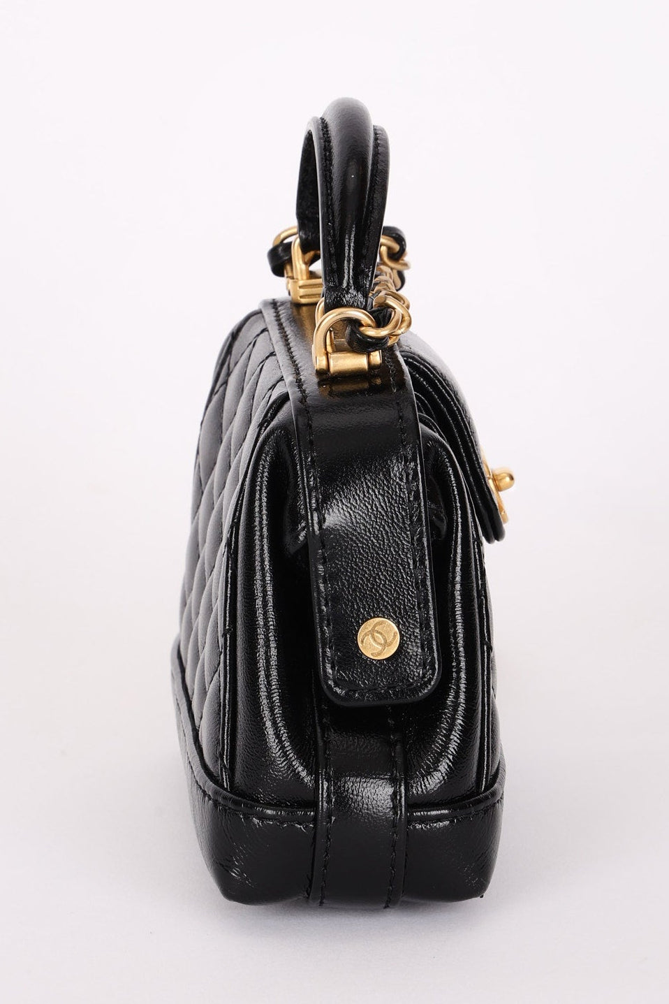 Chanel Mini Cocodoc Top Handle Bag Black Calfskin AGHW