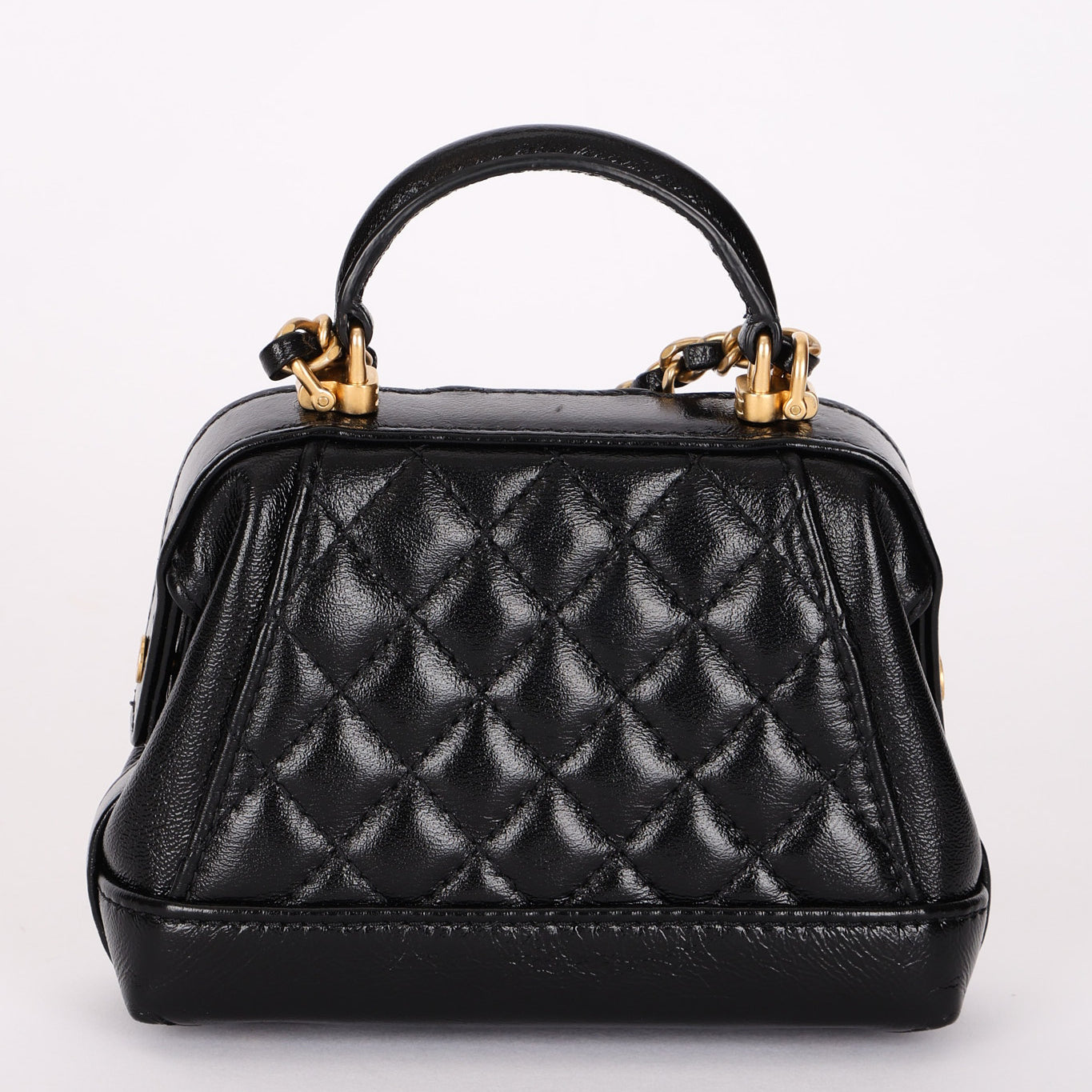 Chanel Mini Cocodoc Top Handle Bag Black Calfskin AGHW