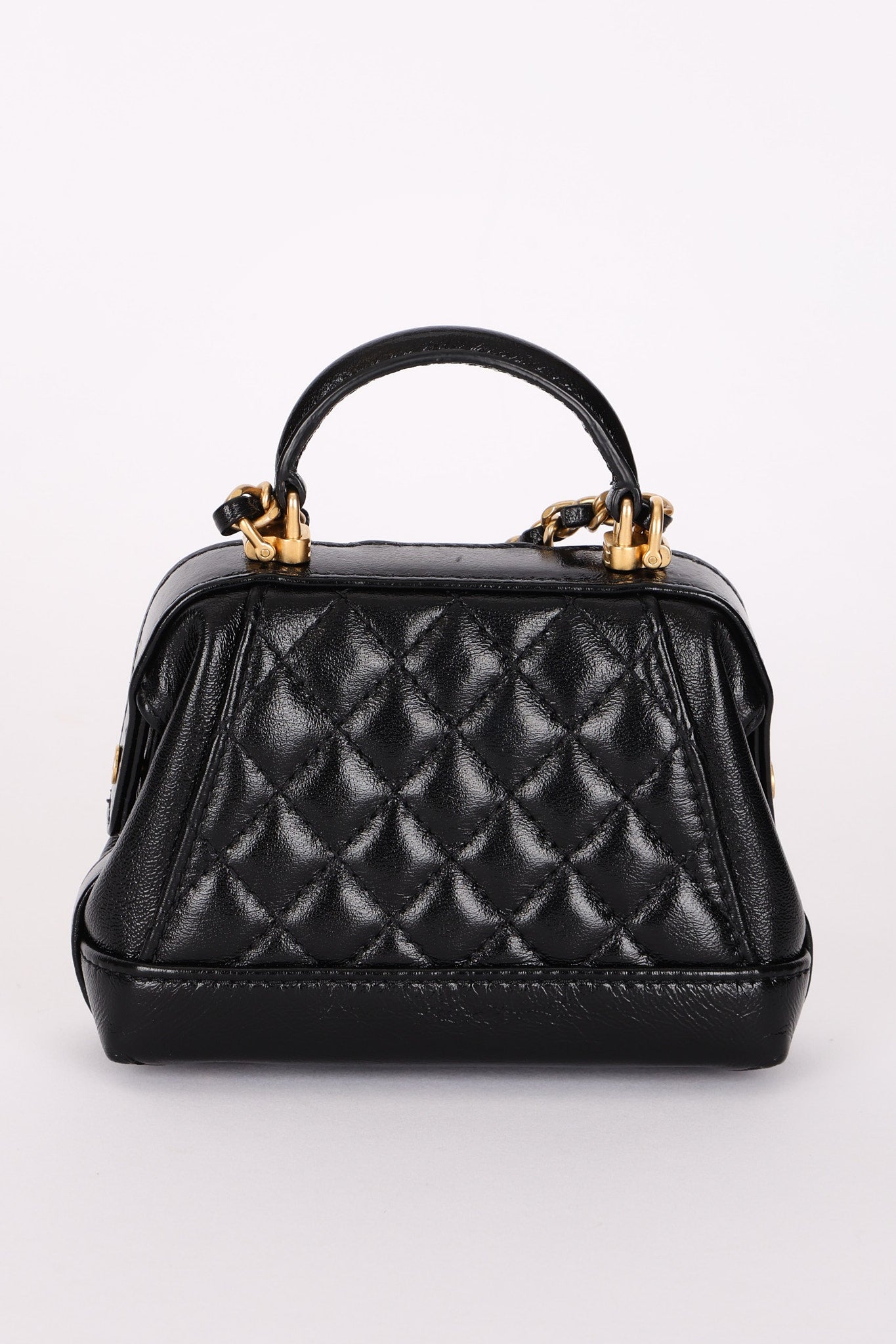 Chanel Mini Cocodoc Top Handle Bag Black Calfskin AGHW