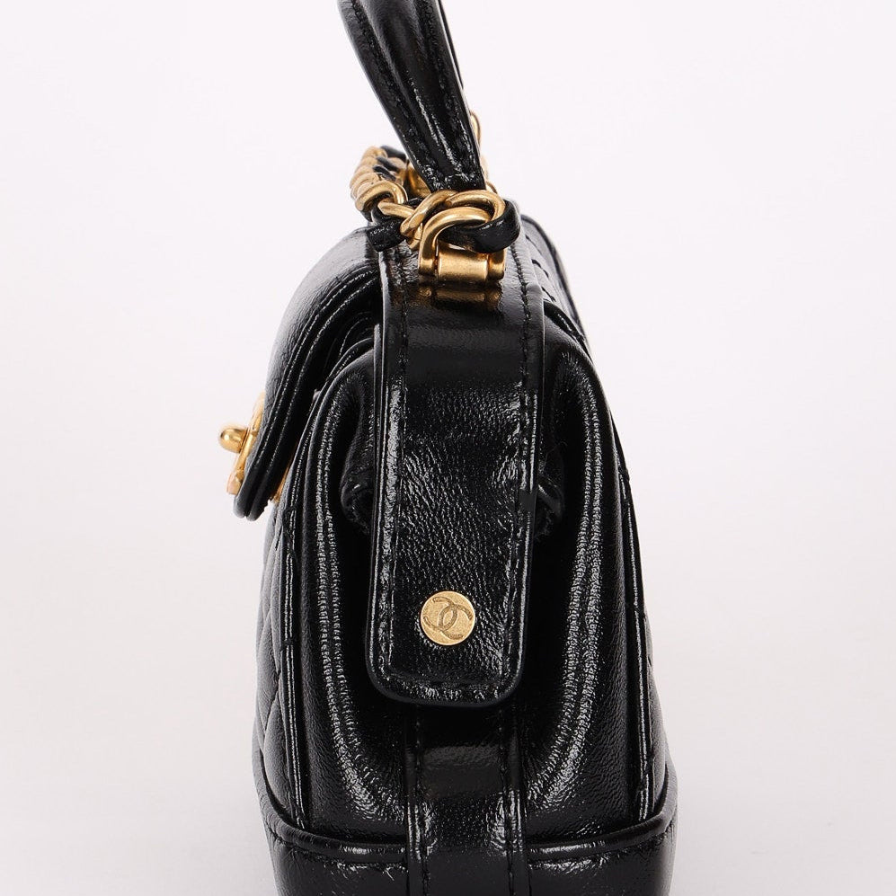 Chanel Nano Cocodoc Top Handle Bag Black Calfskin 2024 AGHW