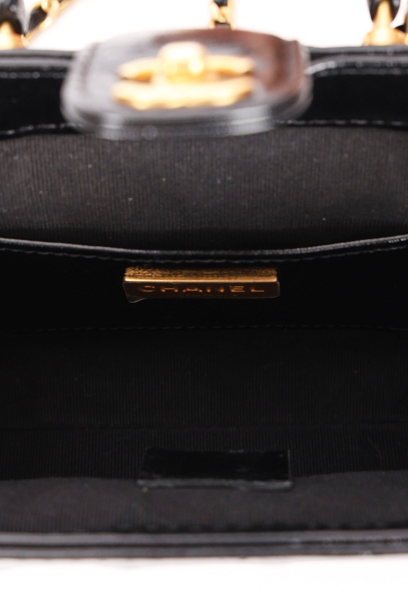 Chanel Mini Cocodoc Top Handle Bag Black Calfskin AGHW