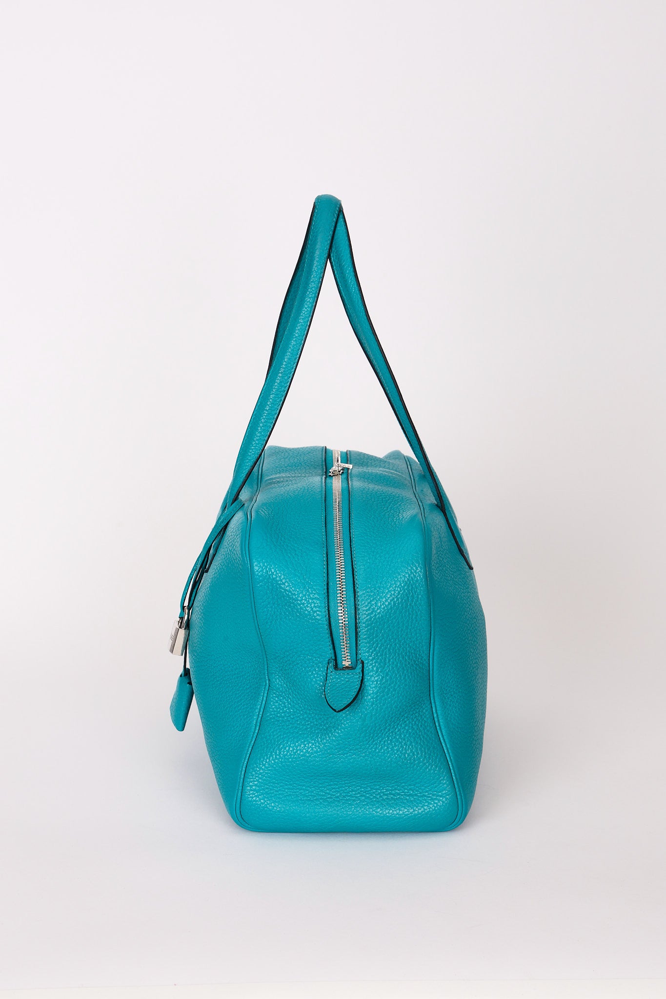 Hermès Victoria Bleu Turquoise Clemence PHW 2014