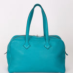 Hermès Victoria Bleu Turquoise Clemence PHW 2014