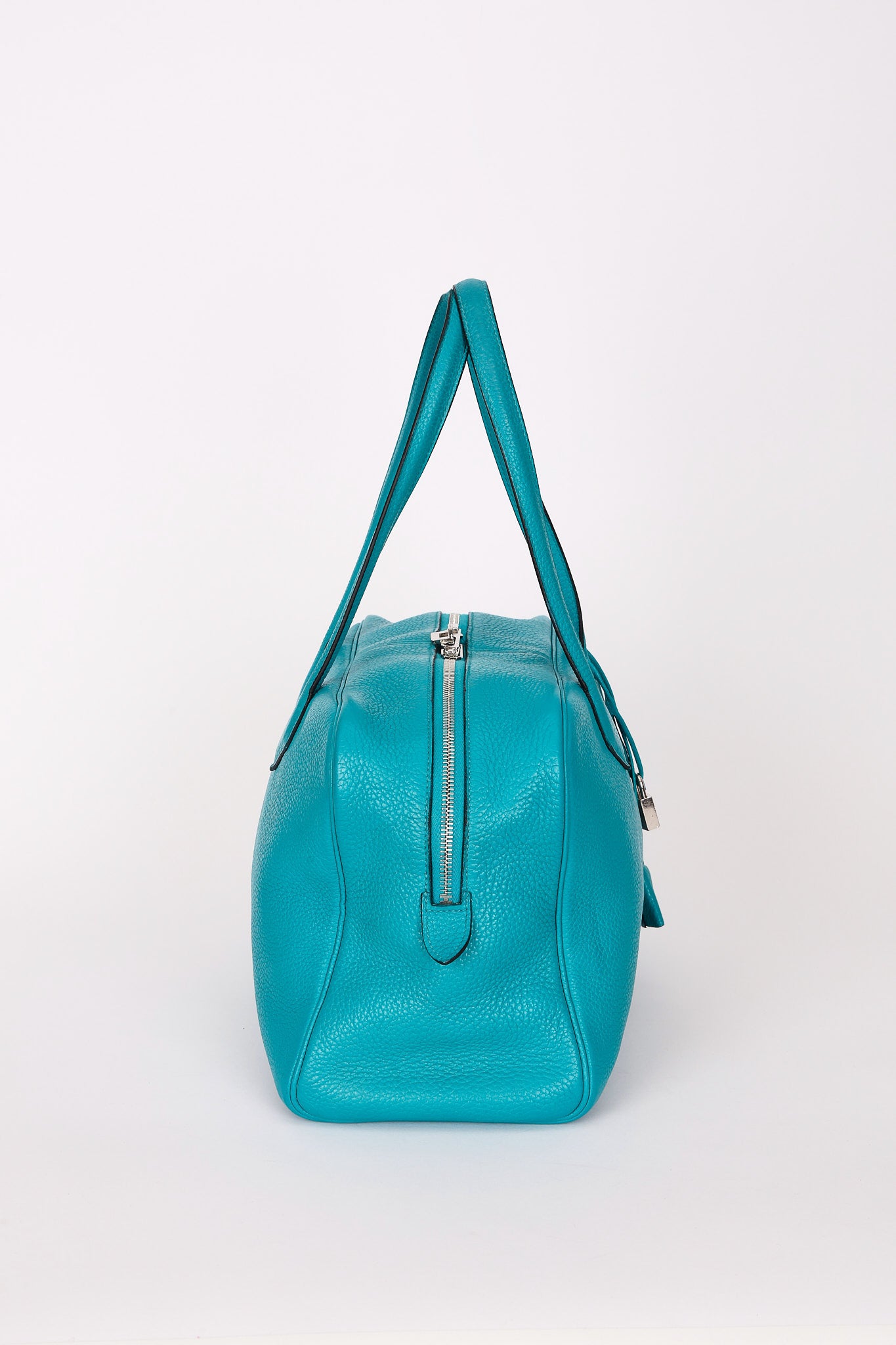 Hermès Victoria Bleu Turquoise Clemence PHW 2014