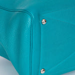 Hermès Victoria Bleu Turquoise Clemence PHW 2014