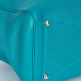 Hermès Victoria Bleu Turquoise Clemence PHW 2014