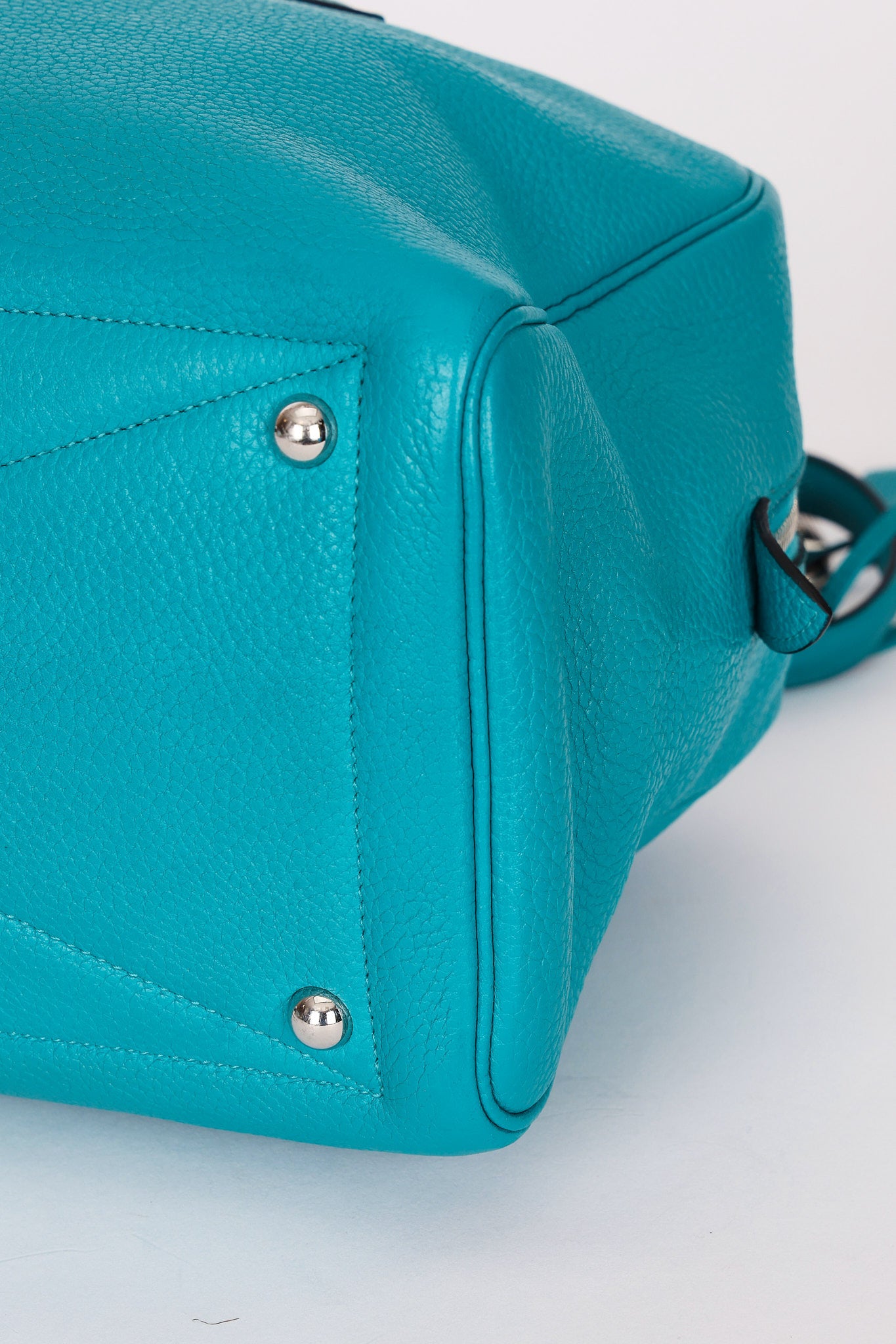 Hermès Victoria Bleu Turquoise Clemence PHW 2014