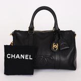 Chanel Timeless Boston Bag Black Caviar 24K GP