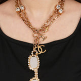 Chanel Gold CC Sunglasses Diamond Necklace