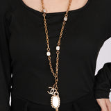 Chanel Gold CC Sunglasses Diamond Necklace