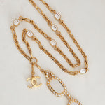 Chanel Gold CC Sunglasses Diamond Necklace
