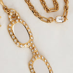 Chanel Gold CC Sunglasses Diamond Necklace