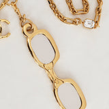 Chanel Gold CC Sunglasses Diamond Necklace