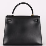Hermès Kelly 28 Noir Box GHW 1977