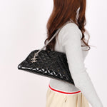 Chanel Mademoiselle Bowling Bag Black Patent SHW