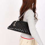 Chanel Mademoiselle Bowling Bag Black Patent SHW