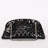 Chanel Mademoiselle Bowling Bag Black Patent SHW