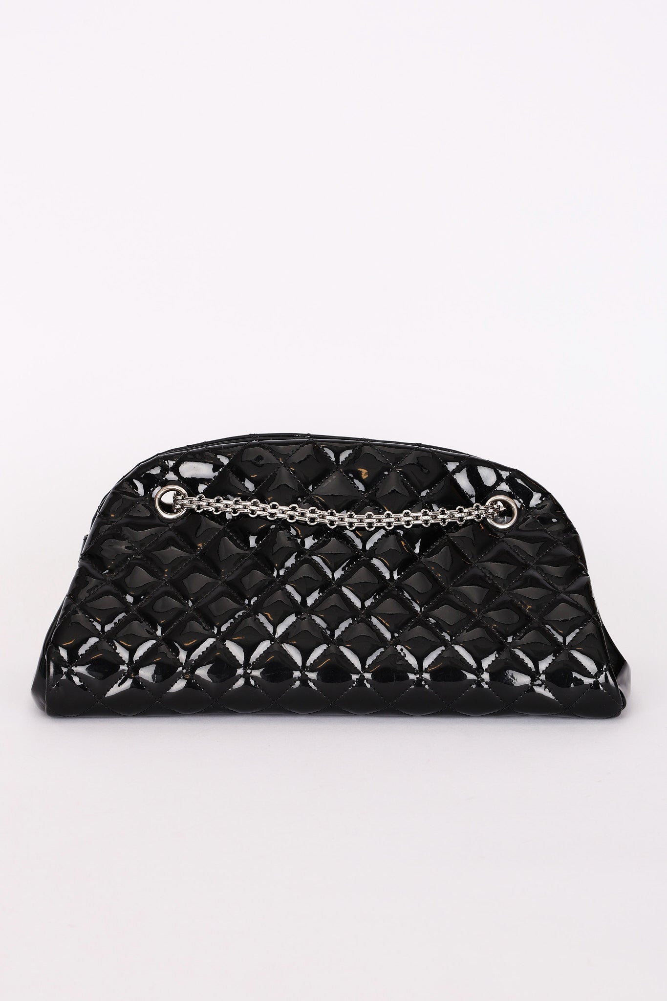Chanel Mademoiselle Bowling Bag Black Patent SHW
