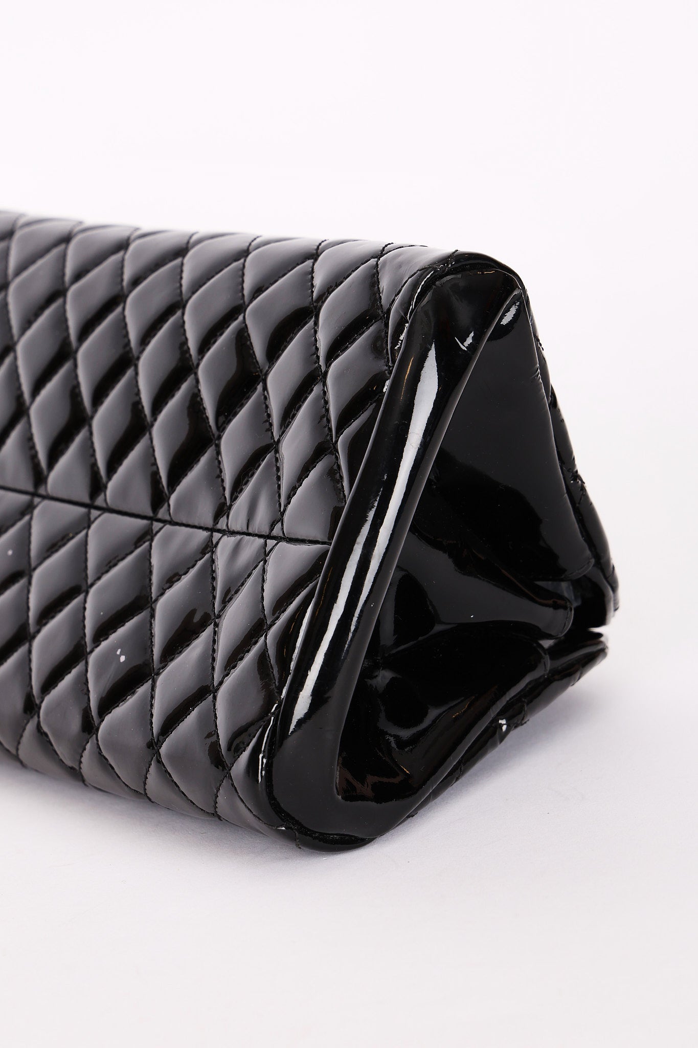 Chanel Mademoiselle Bowling Bag Black Patent SHW