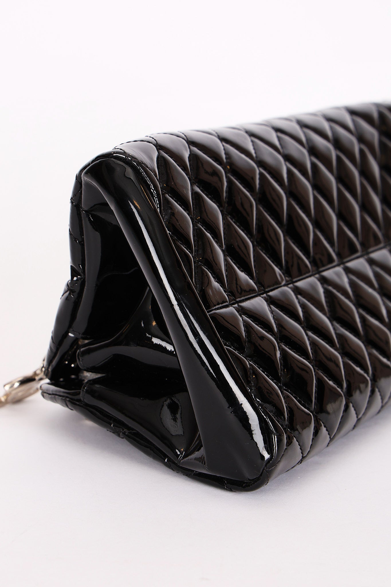 Chanel Mademoiselle Bowling Bag Black Patent SHW