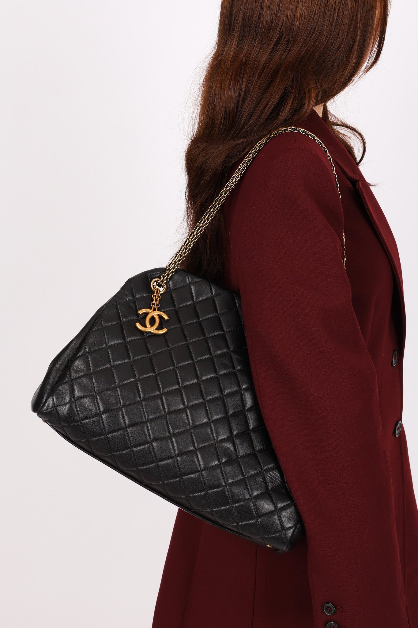 Chanel Mademoiselle Bowling Bag Black Calfskin AGHW