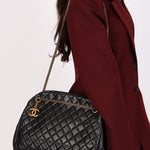 Chanel Mademoiselle Bowling Bag Black Calfskin AGHW