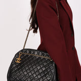 Chanel Mademoiselle Bowling Bag Black Calfskin AGHW