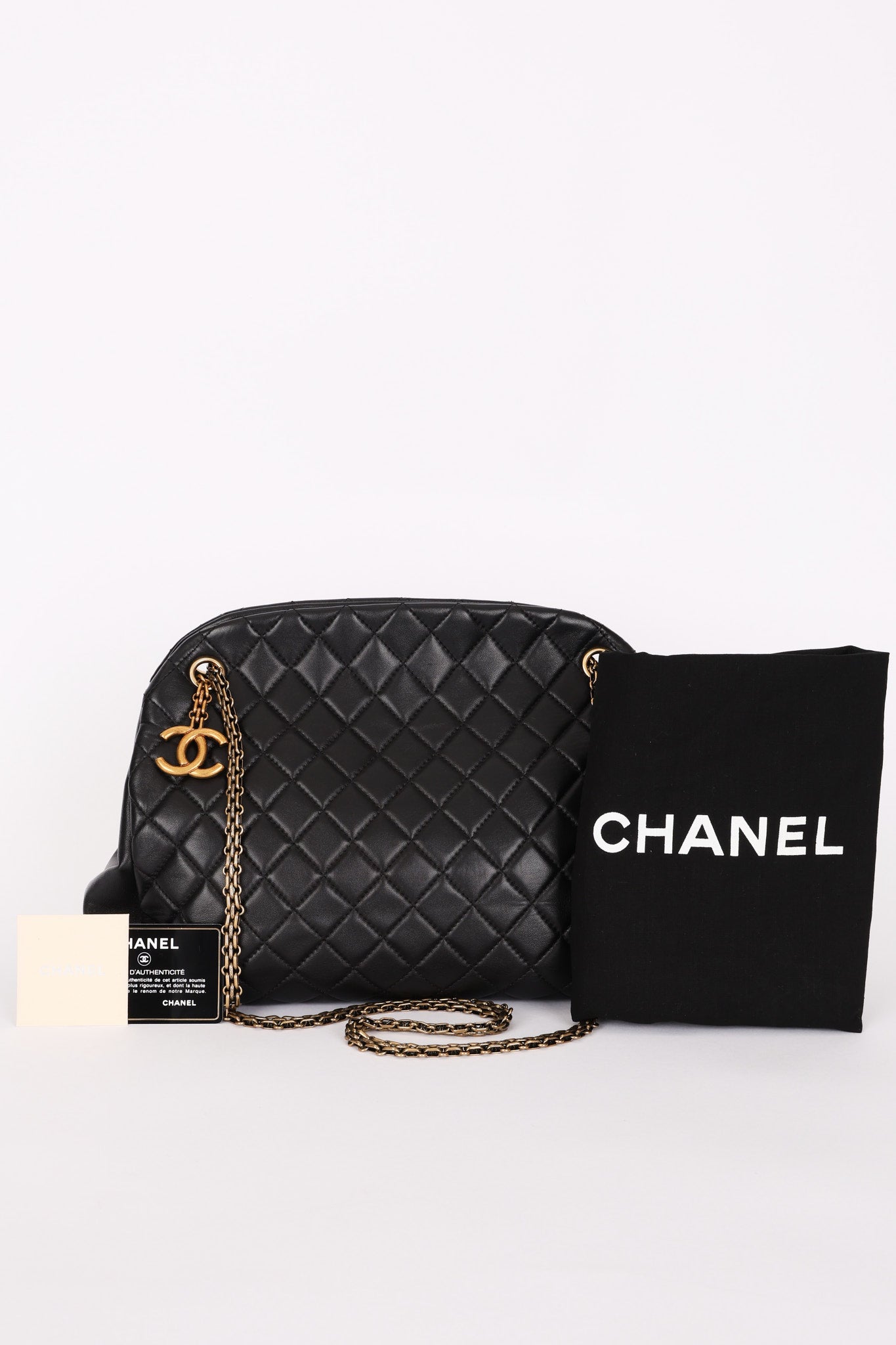 Chanel Mademoiselle Bowling Bag Black Calfskin AGHW