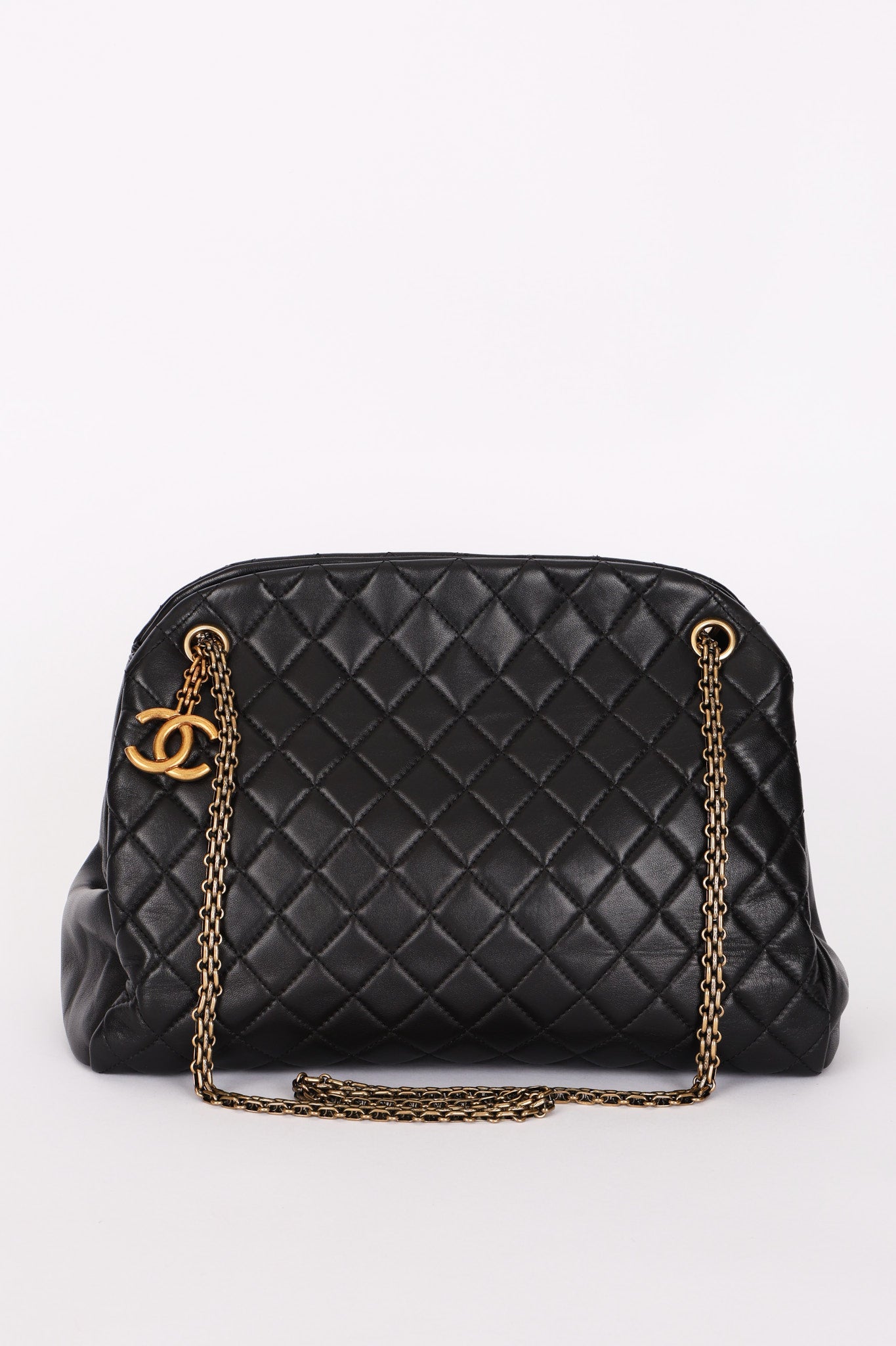 Chanel Mademoiselle Bowling Bag Black Calfskin AGHW