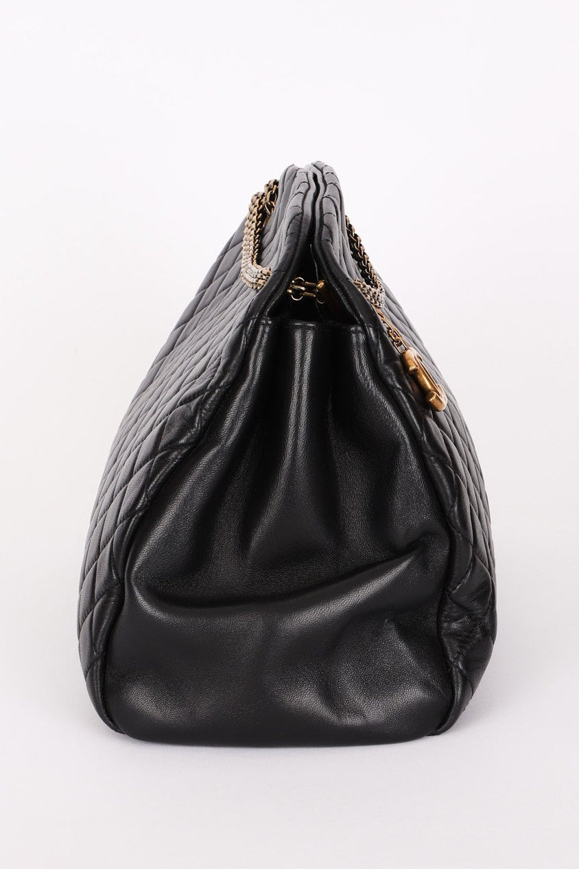 Chanel Mademoiselle Bowling Bag Black Calfskin AGHW