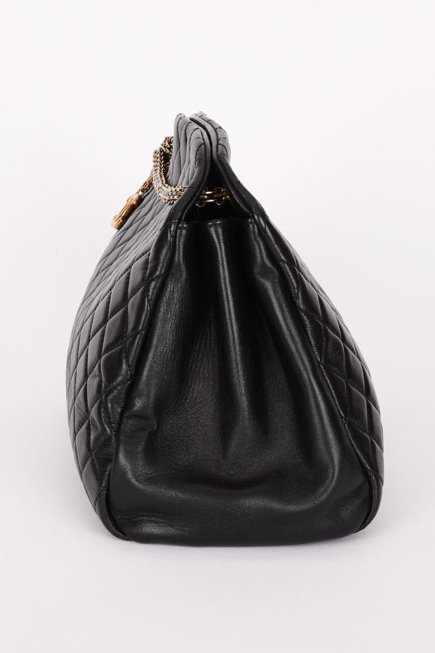 Chanel Mademoiselle Bowling Bag Black Calfskin AGHW