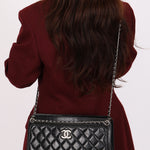 Chanel So Black Two Tone Flap Black Crinkled Calfskin SHW