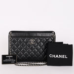Chanel So Black Two Tone Flap Black Crinkled Calfskin SHW