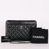 Chanel So Black Two Tone Flap Black Crinkled Calfskin SHW