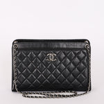 Chanel So Black Two Tone Flap Black Crinkled Calfskin SHW