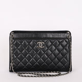 Chanel So Black Two Tone Flap Black Crinkled Calfskin SHW