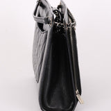Chanel So Black Two Tone Flap Black Crinkled Calfskin SHW