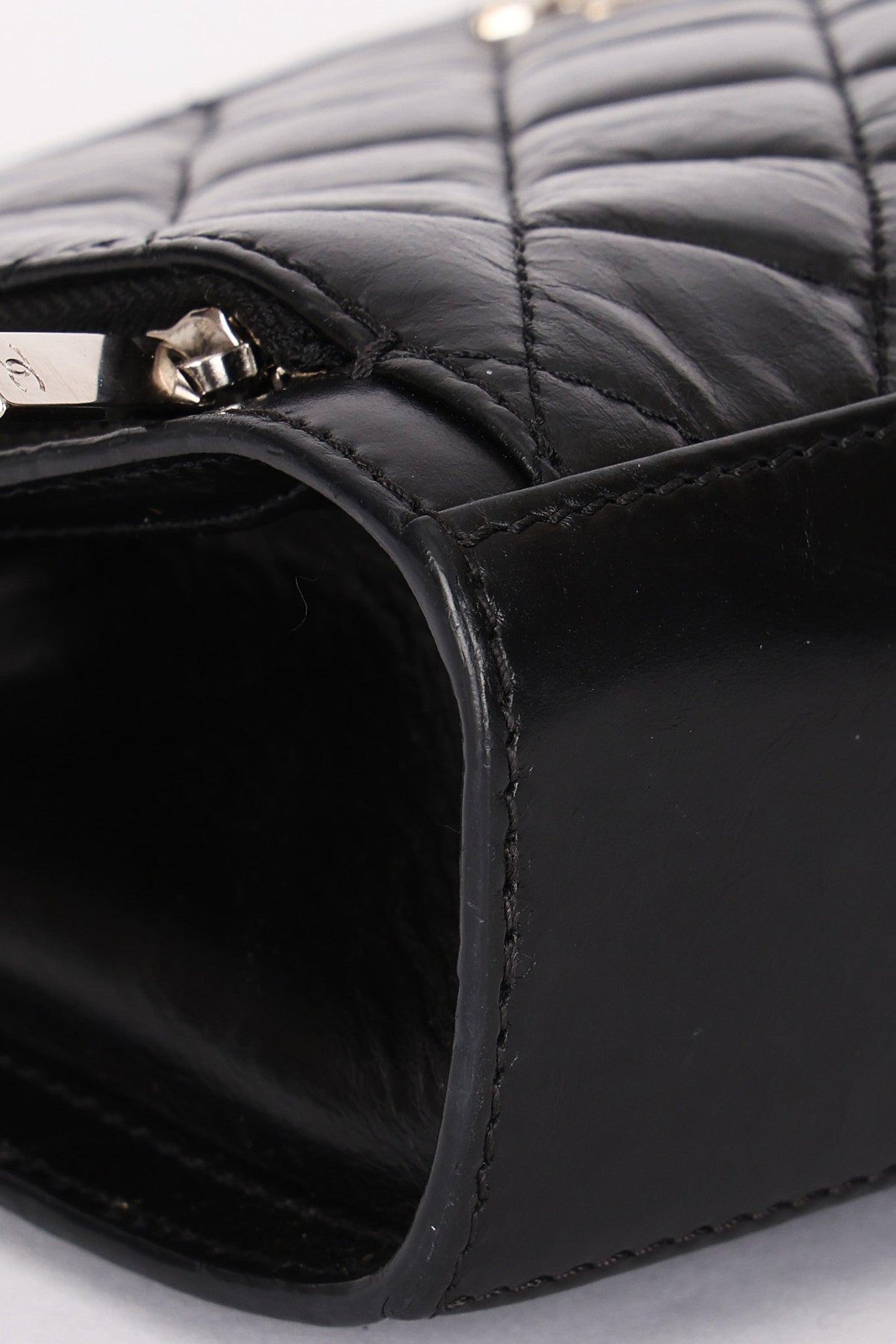 Chanel So Black Two Tone Flap Black Crinkled Calfskin SHW