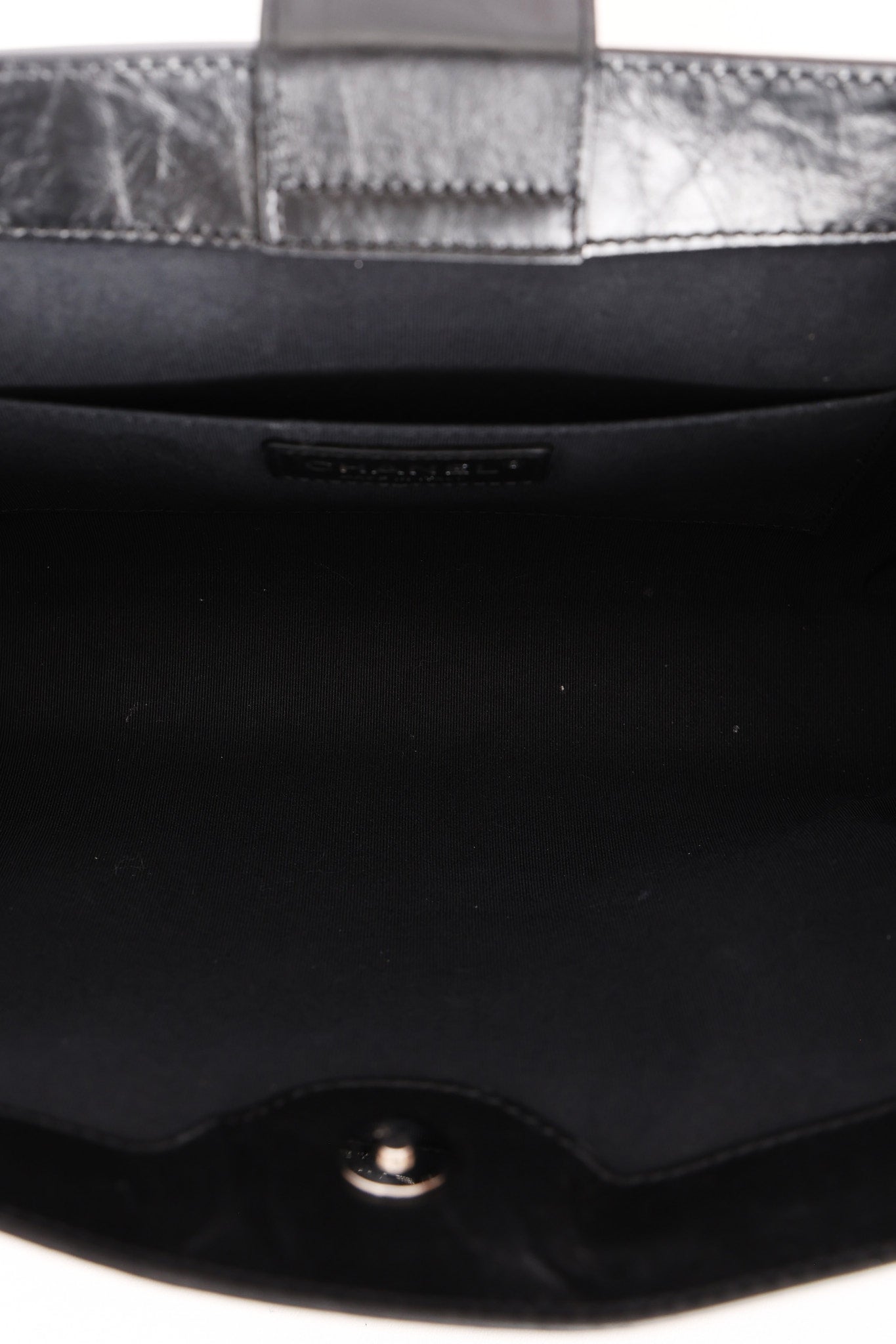 Chanel So Black Two Tone Flap Black Crinkled Calfskin SHW