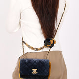 Chanel Paris-Cosmopolite Camellia Single Flap Suede AGHW