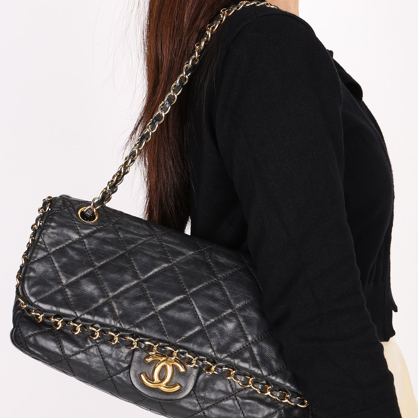 Chanel Chain Me Single Flap Black Lambskin 2011 GHW