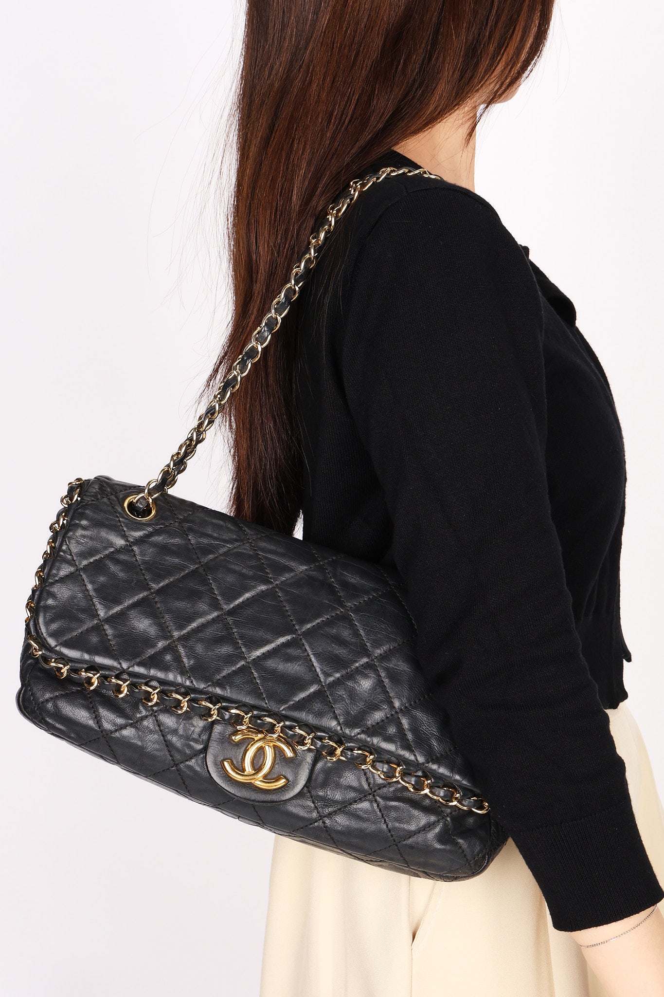 Chanel Chain Me Single Flap Black Lambskin 2011 GHW