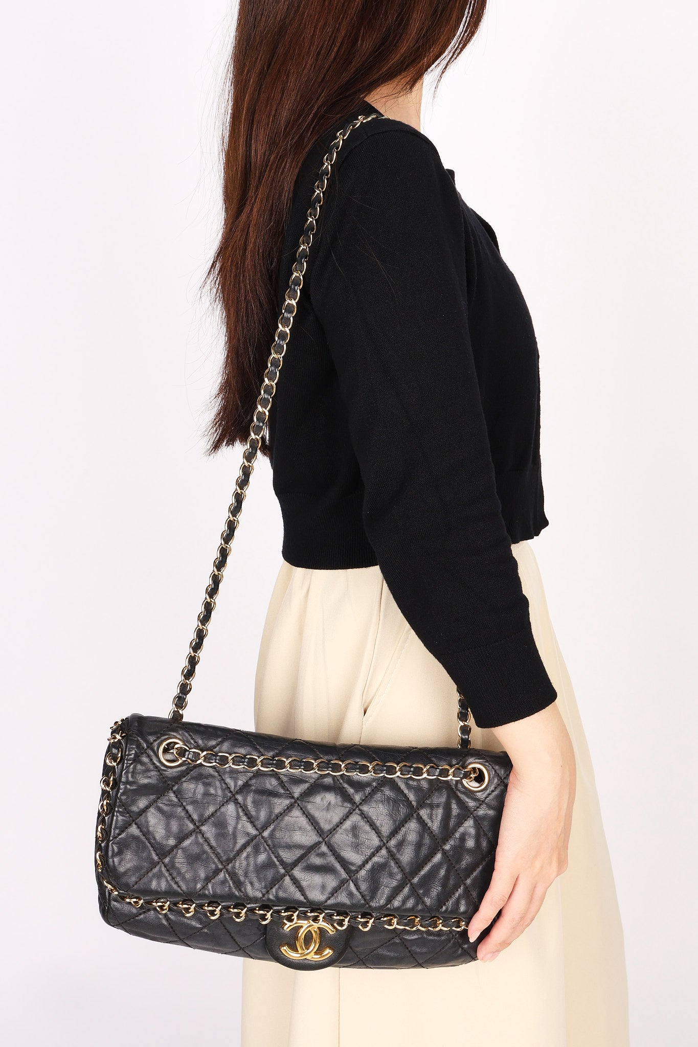 Chanel Chain Me Single Flap Black Lambskin 2011 GHW