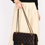 Chanel Double Sided Jumbo Classic Single Flap Black Lambskin 1996 24K GP