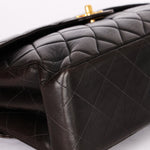 Chanel Double Sided Jumbo Classic Single Flap Black Lambskin 1996 24K GP