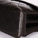 Chanel Double Sided Jumbo Classic Single Flap Black Lambskin 1996 24K GP