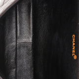 Chanel Double Sided Jumbo Classic Single Flap Black Lambskin 1996 24K GP