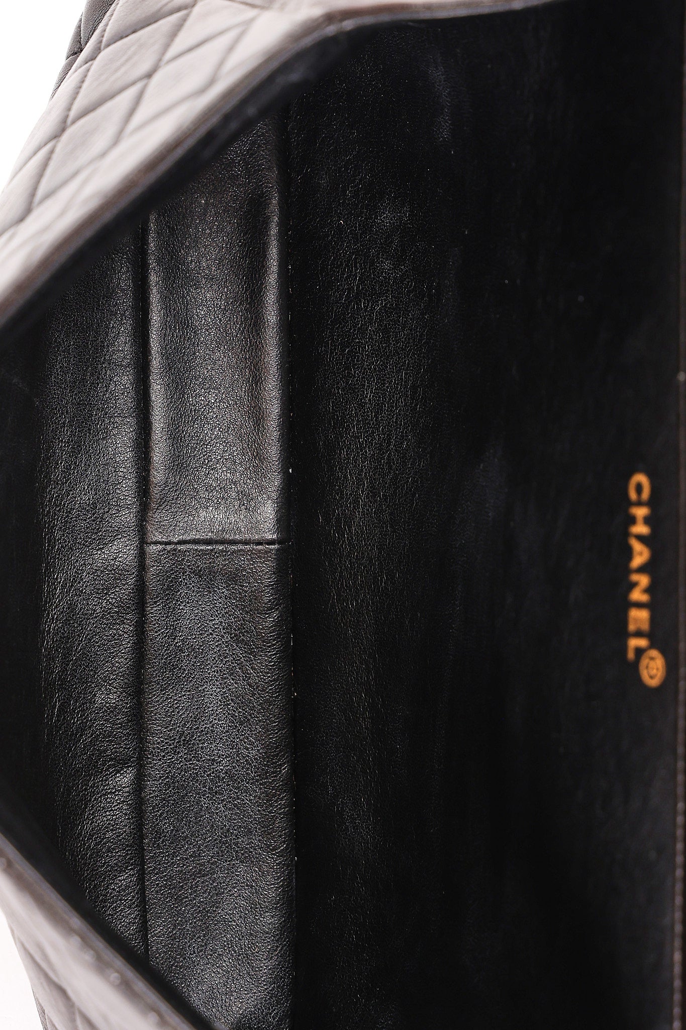 Chanel Double Sided Jumbo Classic Single Flap Black Lambskin 1996 24K GP